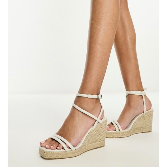 & OTHER STORIES ASOS Leather Espadrille Sandals White Womens Size US 6 - Picture 1 of 10